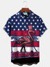 Alohadaddy Flamingo Flag Print Beach Men's Hawaiian Oversized Shirt with Pockets