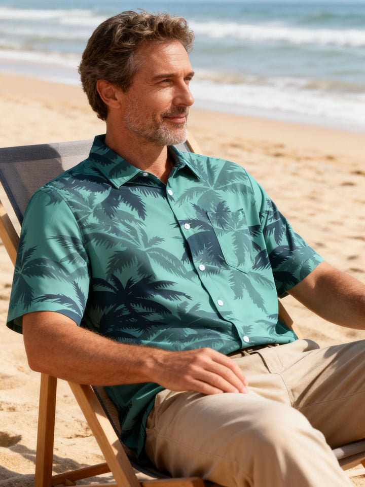 Camisa hawaiana informal de manga corta con estampado Tommy Vercetti de Gta Vice City para hombre