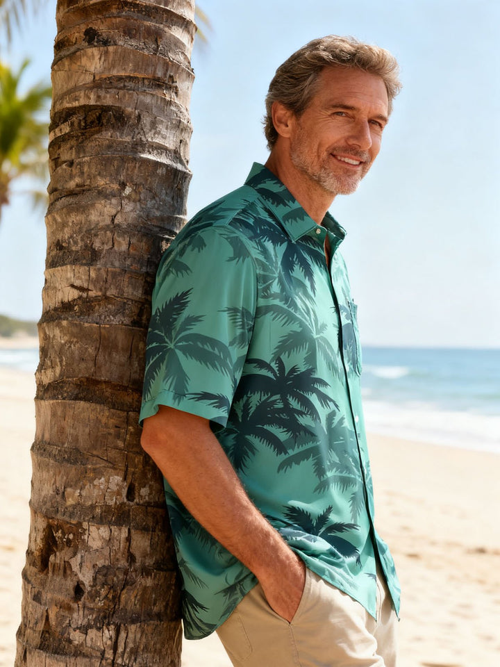 Camisa hawaiana informal de manga corta con estampado Tommy Vercetti de Gta Vice City para hombre