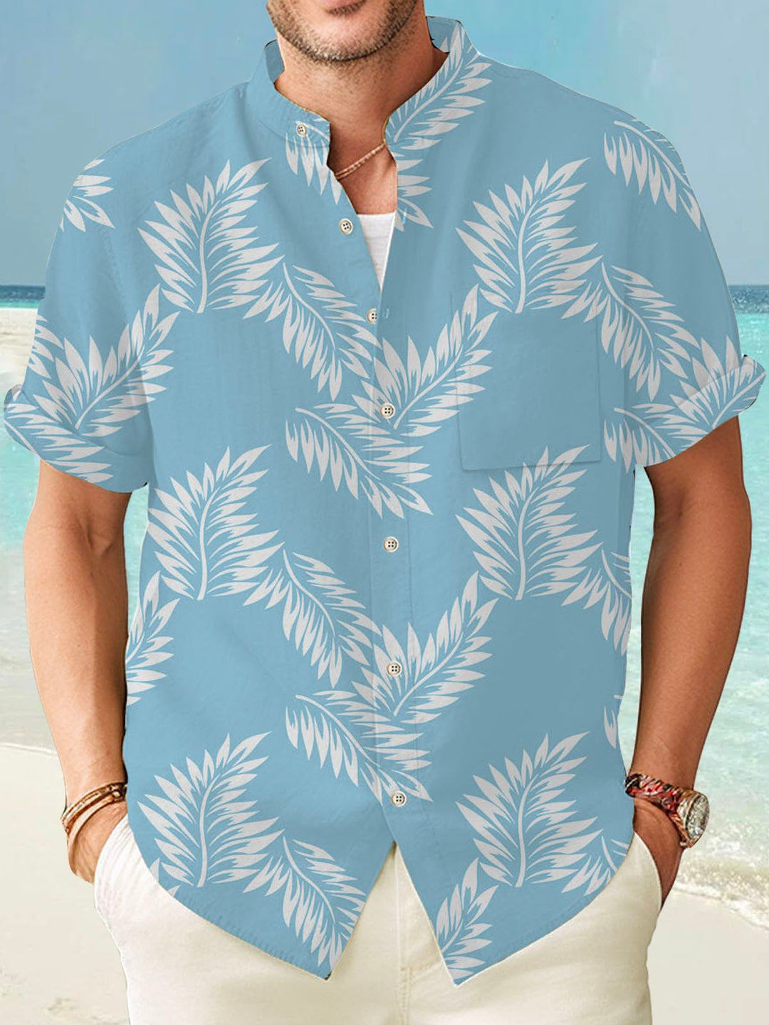 Alohadaddy Hawaiian Leaf Botanical Print Men&