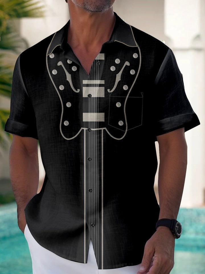 Alohadaddy Musical Guitar Print Beach Men&