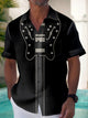 Alohadaddy Musical Guitar Print Beach Men's Hawaiian Oversized Shirt with Pockets