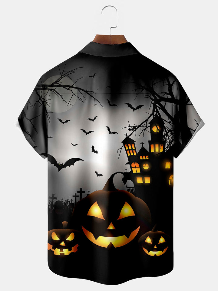 Alohadaddy Scary Bat Pumpkin Print Men&