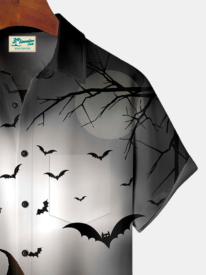 Alohadaddy Scary Bat Pumpkin Print Men&