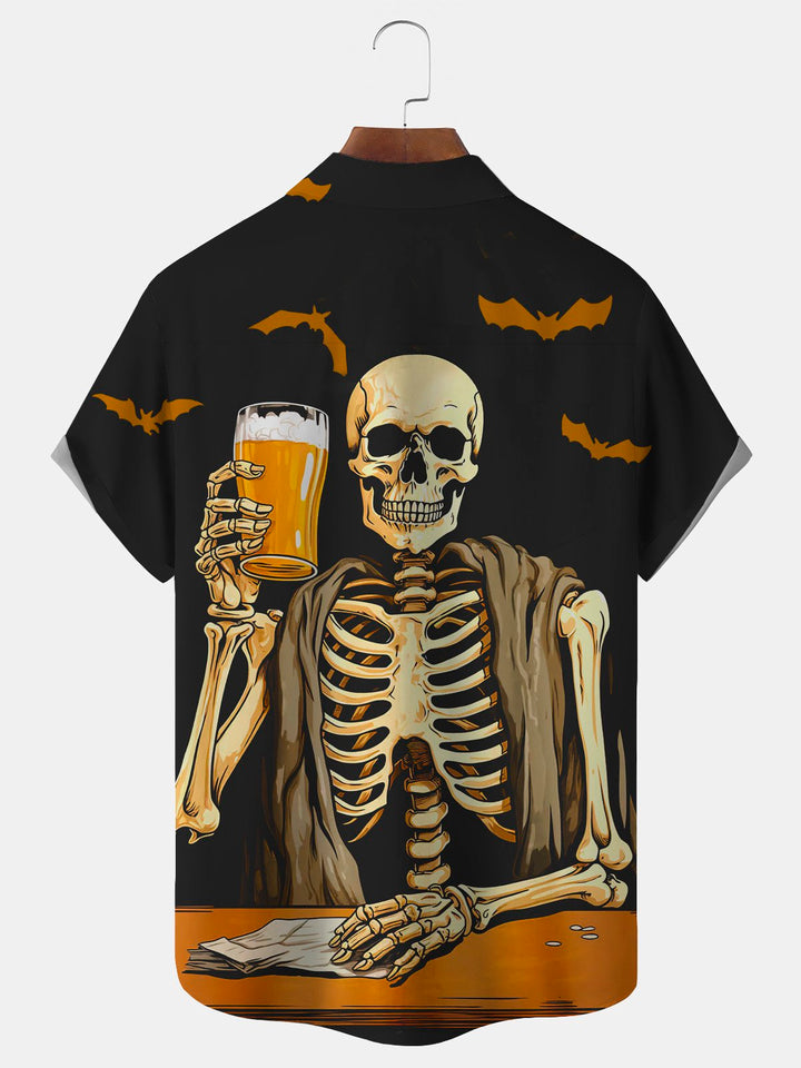 Alohadaddy Halloween Skull Beer Print Men&