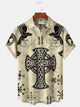 Alohadaddy Viking Too Many Idiots Not Enough Axes  Print Beach Men's Hawaiian Oversized Shirt with Pockets