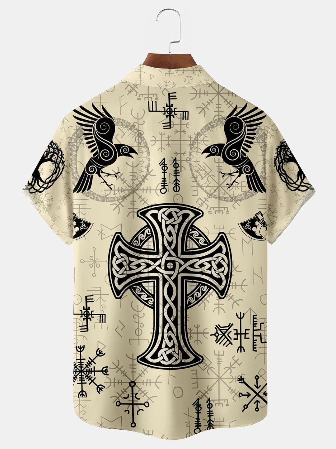 Chemise hawaïenne surdimensionnée pour homme avec poches et imprimé Viking Alohadaddy « Too Many Idiots Not Enough Axes »