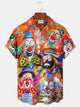 Chemise hawaïenne surdimensionnée à manches courtes avec poches pour homme avec imprimé clown d'Halloween Alohadaddy