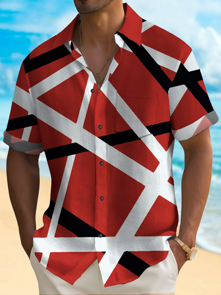 Alohadaddy Vintage Rock Red Geometric Music Art Men&