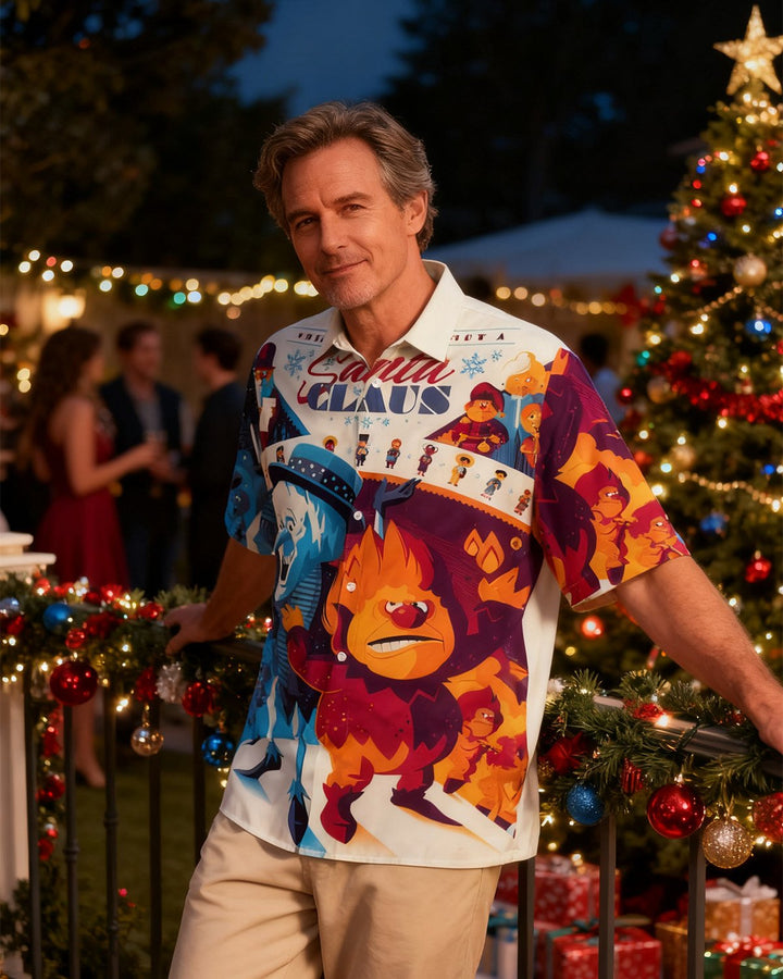 Alohadaddy Retro Cartoon Holiday Christmas Santa Claus Shirt