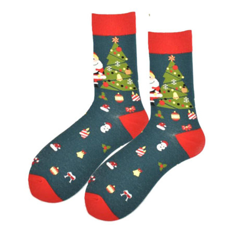 Alohadaddy Cartoon Santa Claus Snowman Elk Socks Christmas