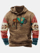 Alohadaddy Vintage Aztec Ethnic Print Beach Men's Oversized Stretch Drawstring Hoodies