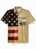 Alohadaddy Retro American Flag Men's Polo Shirt Stretch Quick-Drying Camp Outdoor Top Big Tall