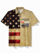 Alohadaddy Retro American Flag Men's Polo Shirt Stretch Quick-Drying Camp Outdoor Top Big Tall