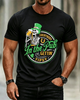 Alohadaddy Casual Retro Beer Print Crew neck T-shirt