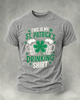 Alohadaddy Casual Retro Beer Print Crew neck T-shirt