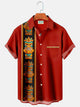 Alohadaddy Vintage bowling tiki totem men's pocket casual button shirt