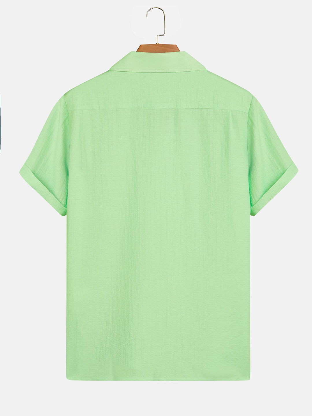 Camisas casuales antiarrugas de seersucker lisas para hombre, blusas básicas multicolor