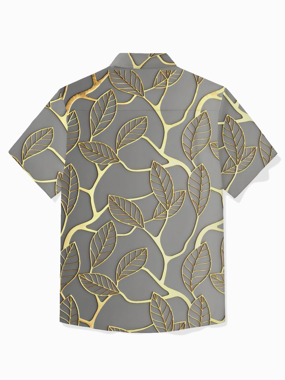 Alohadaddy Vintage Botanical Gold Leaf Print Men&