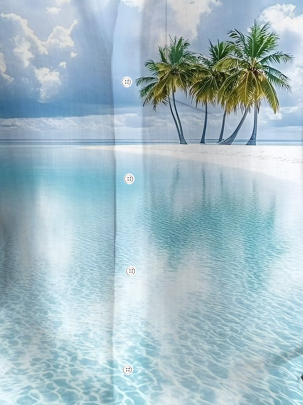 Alohadaddy® Hawaiian Beach Palm Tree Print Men&