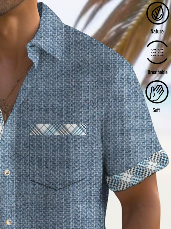 Alohadaddy® Basic Series Solid Color Cotton Linen Men&