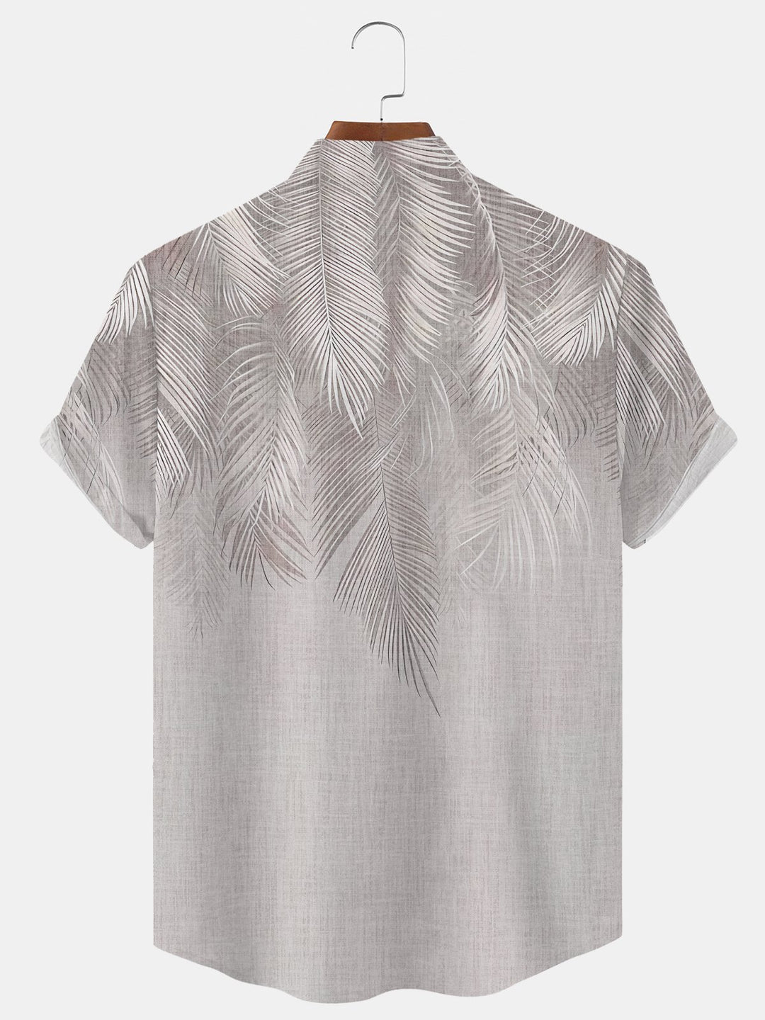 Alohadaddy Plant Leaves Pocket Casual Stand Collar Short Sleeve Shirt