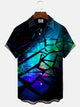 Alohadaddy Geometric Pattern Button Pocket Casual Short Sleeve Shirt