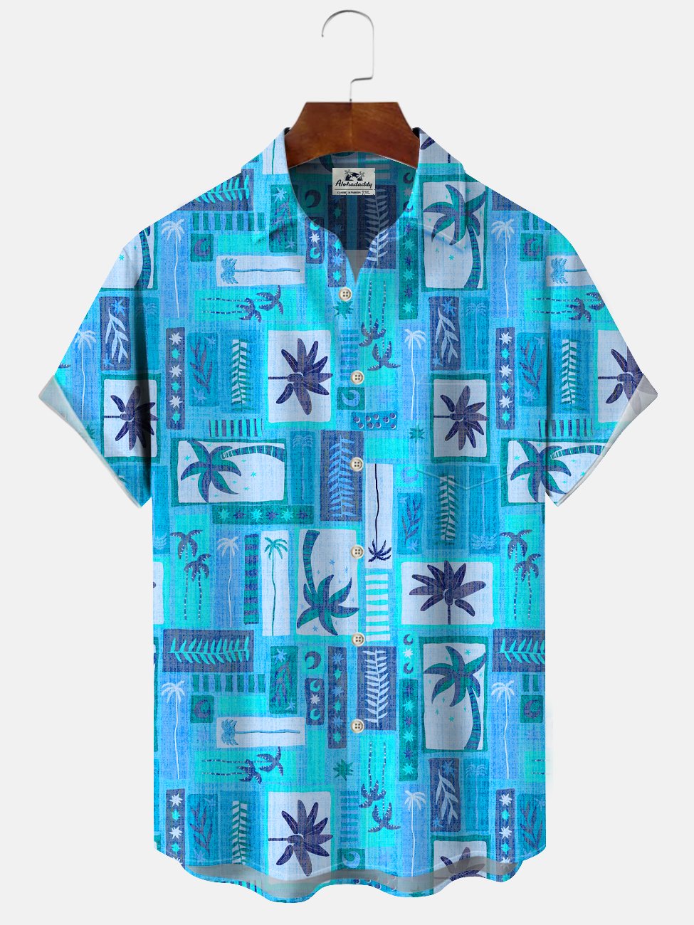 Alohadaddy Coconut Tree Beach Button Pocket Casual Short Sleeve Shirt