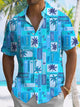Alohadaddy Coconut Tree Beach Button Pocket Casual Short Sleeve Shirt