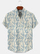 Alohadaddy Bamboo Button Pocket Casual Short Sleeve Stand Collar Shirt