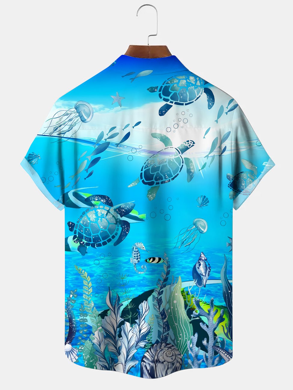 Alohadaddy Ocean Creature Button Pocket Casual Short Sleeve Shirt