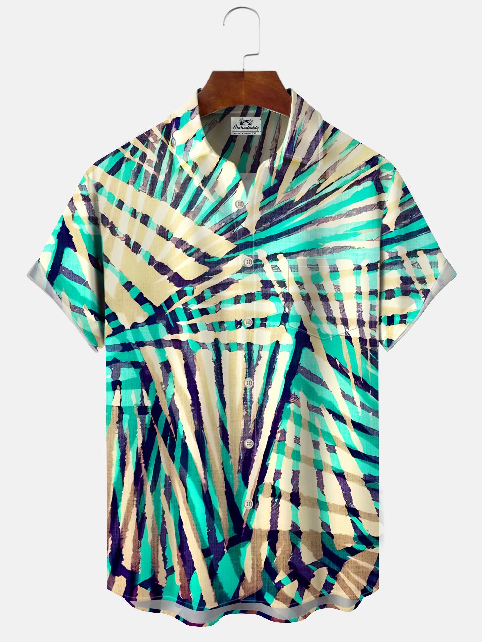 Alohadaddy Coconut Tree Button Pocket Casual Short Sleeve Shirt