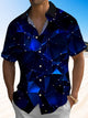 Alohadaddy Geometric Lines Buttons Pockets Casual Short Sleeve Shirt