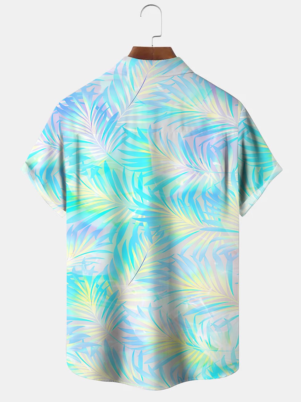 Alohadaddy Coconut Tree Gradient Button Pocket Casual Short Sleeve Shirt