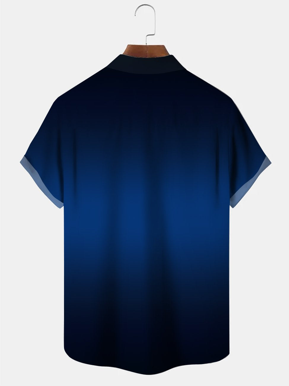 Alohadaddy Geometric Gradient Button Pocket Casual Short Sleeve Shirt