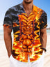Alohadaddy Geometric Gradient Button Pocket Casual Short Sleeve Shirt