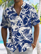 Alohadaddy Plant Coconut Tree Button Pocket Casual Short Sleeve Shirt