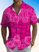 Alohadaddy Geometric Button Pocket Casual Short Sleeve Shirt