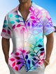 Alohadaddy Plant Gradient Button Pocket Casual Short Sleeve Shirt