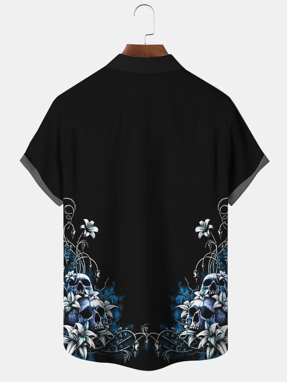 Alohadaddy Skull Button Pocket Casual Short Sleeve Shirt