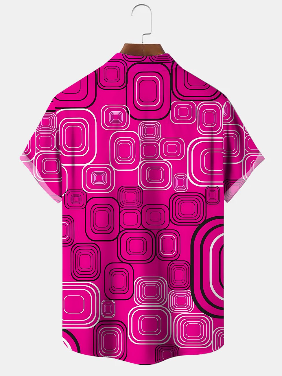 Alohadaddy Geometric Button Pocket Casual Short Sleeve Shirt