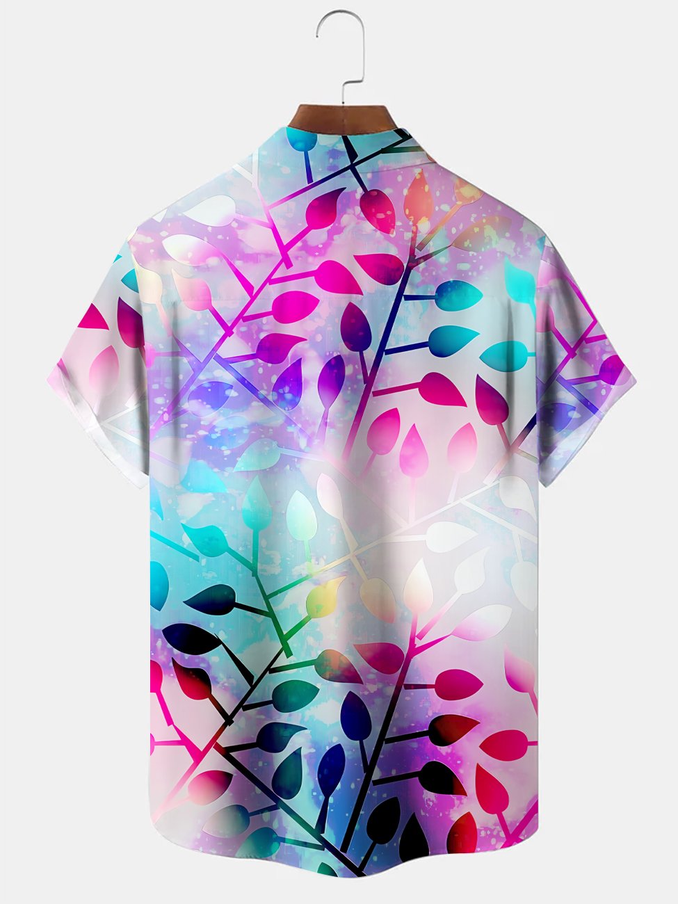 Alohadaddy Plant Gradient Button Pocket Casual Short Sleeve Shirt