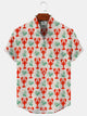 Alohadaddy Shrimp Ocean Button Pocket Casual Short Sleeve Stand Collar Shirt
