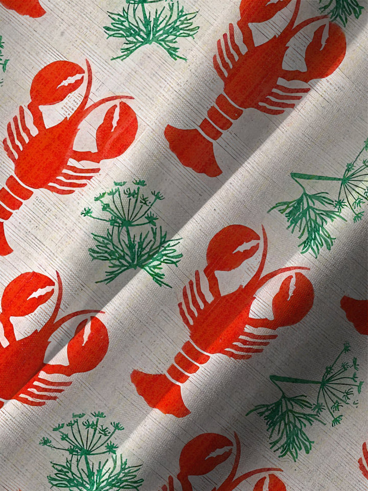 Alohadaddy Shrimp Ocean Button Pocket Casual Short Sleeve Stand Collar Shirt
