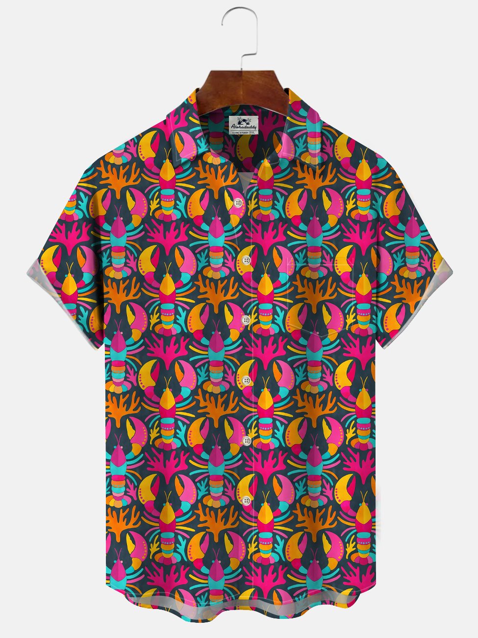 Alohadaddy Ocean Shrimp Button Pocket Casual Short Sleeve Shirt