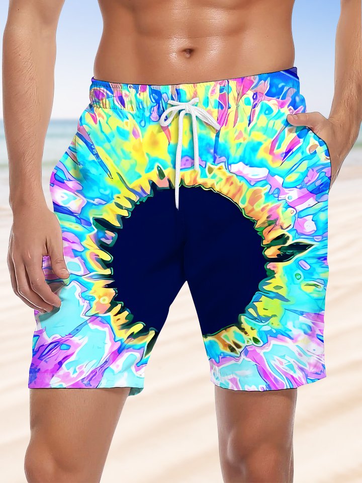 Alohadaddy Geometric Gradient Pocket Drawstring Shorts