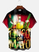 Alohadaddy Carnival Champagne Button Pocket Casual Short Sleeve Shirt