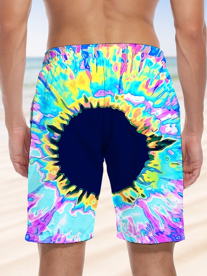 Alohadaddy Geometric Gradient Pocket Drawstring Shorts