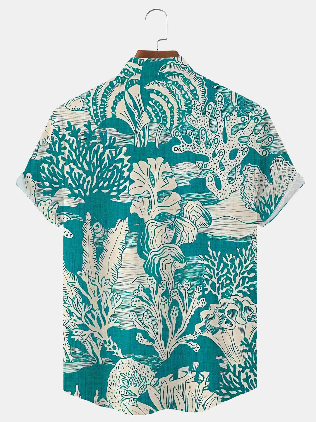 Alohadaddy Plant Flower Button Pocket Casual Stand Collar Shirt