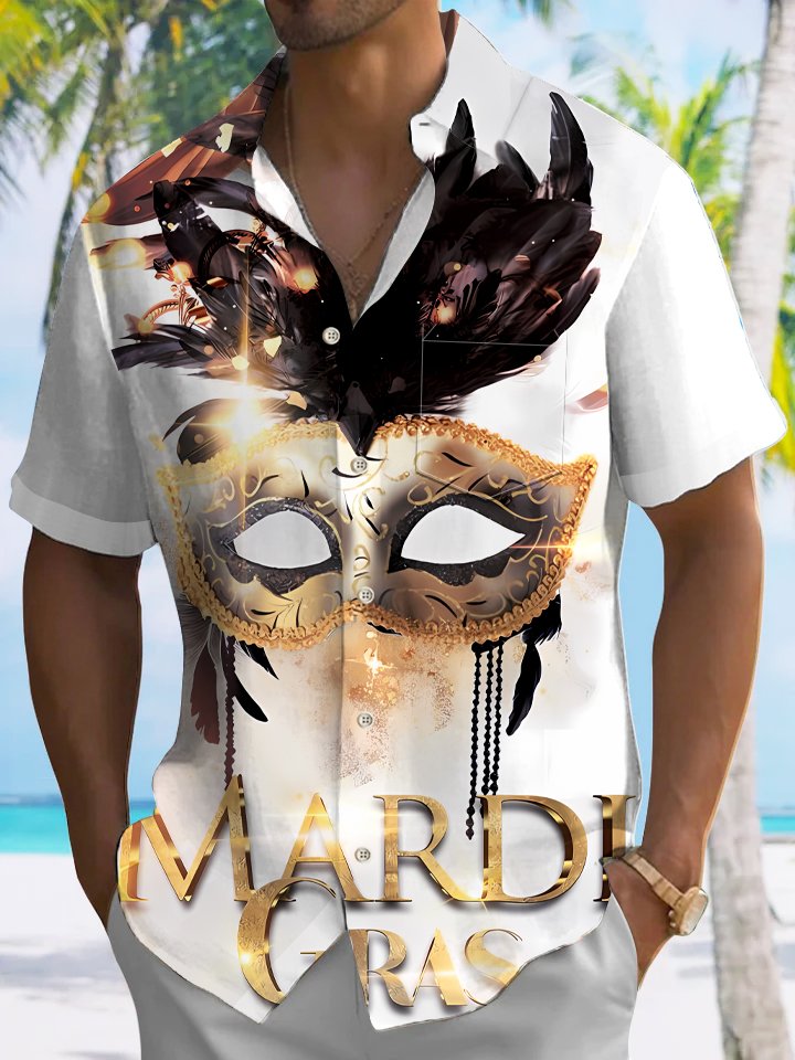 Alohadaddy Carnival Button Pocket Casual Short Sleeve Shirt
